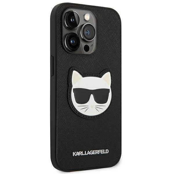 Karl Lagerfeld KLHCP14LSAPCHK iPhone 14 Pro 6,1" hardcase czarny/black Saffiano Choupette Head Patch_3