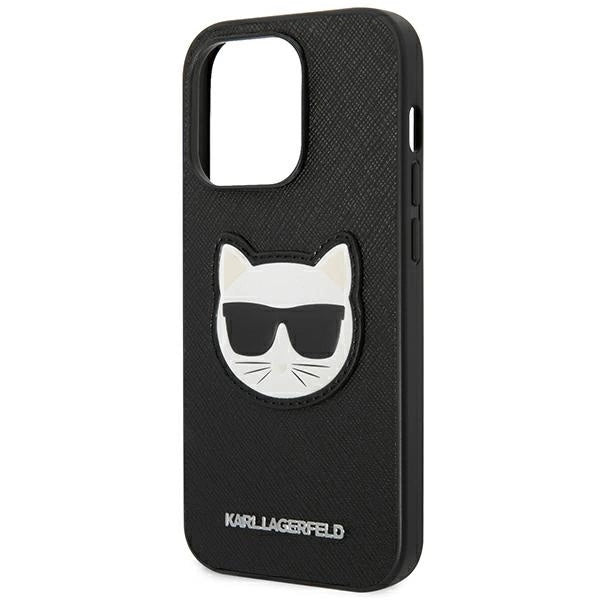 Karl Lagerfeld KLHCP14LSAPCHK iPhone 14 Pro 6,1" hardcase czarny/black Saffiano Choupette Head Patch_5