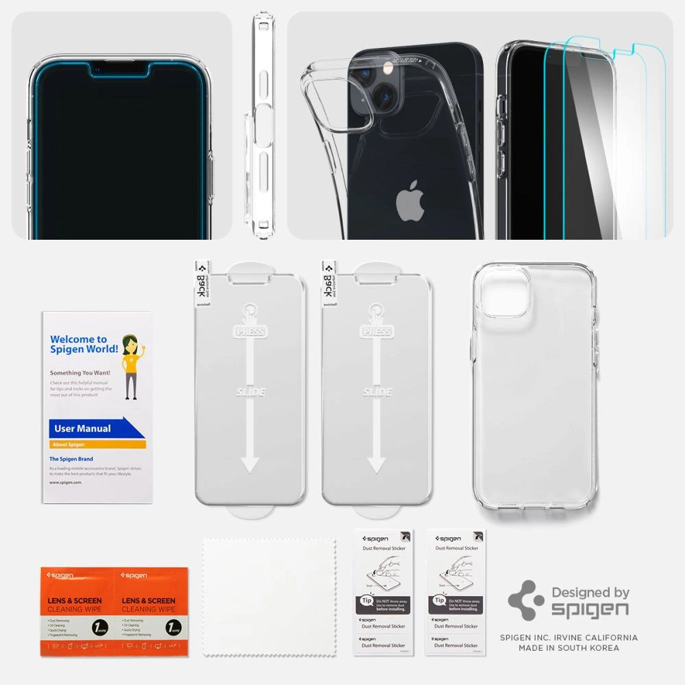 Spigen Crystal Case and Tempered Glass Set for iPhone 14 Plus - Clear_5
