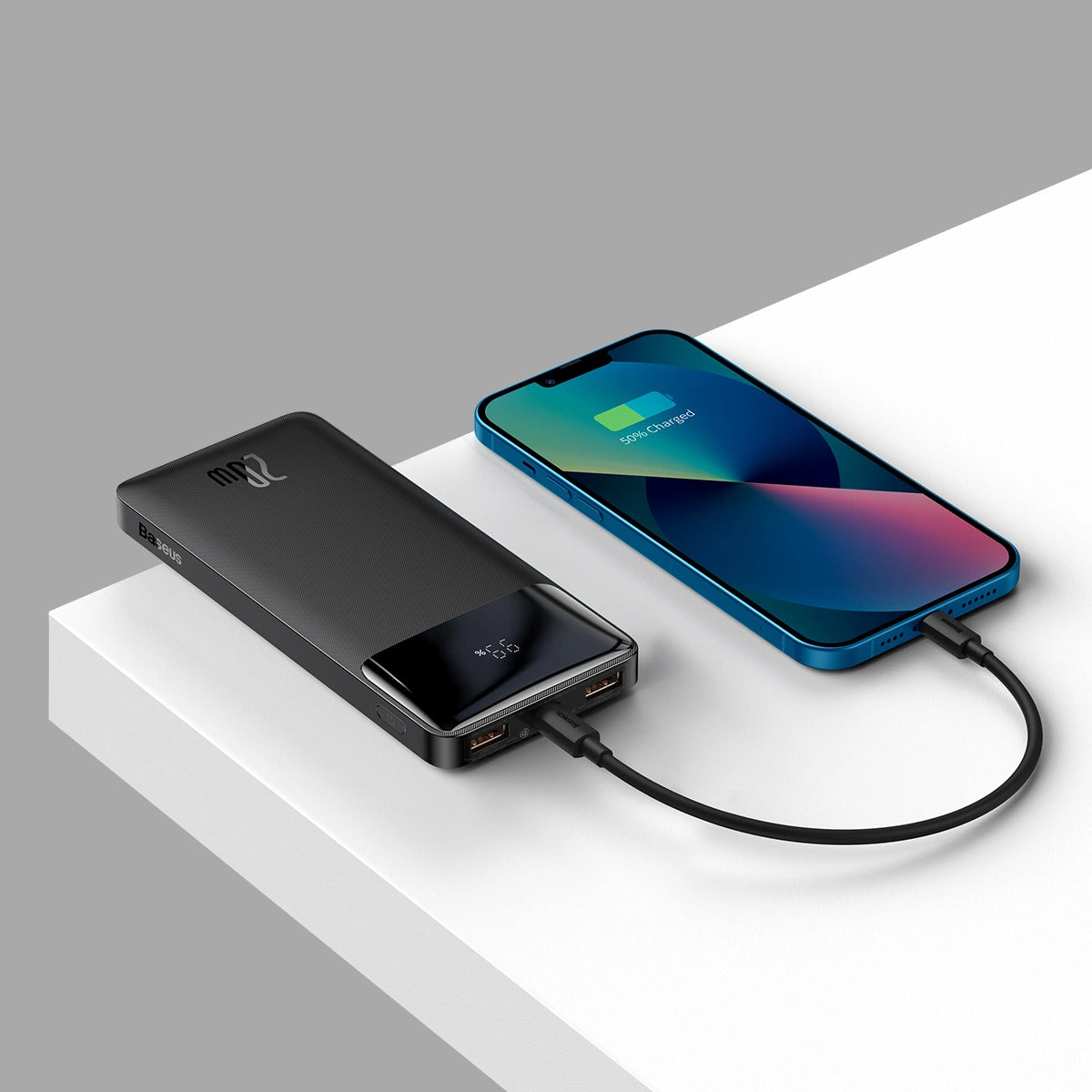 Baseus Bipow Fast Charging Power Bank 10000mAh 20W Black (Overseas Edition) + USB-A - Micro USB 0.25m Black Cable (PPBD050301)_7