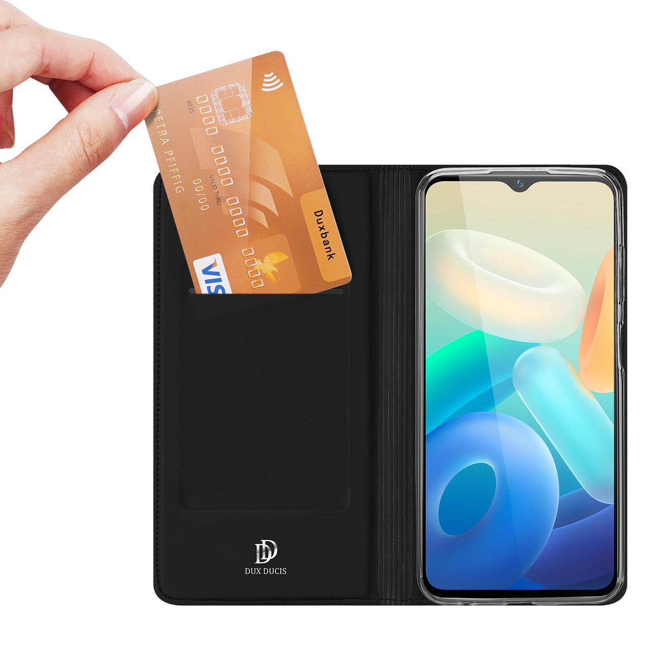 Dux Ducis Skin Pro case Vivo Y16 / Y02s wallet holster cover with flap black_1