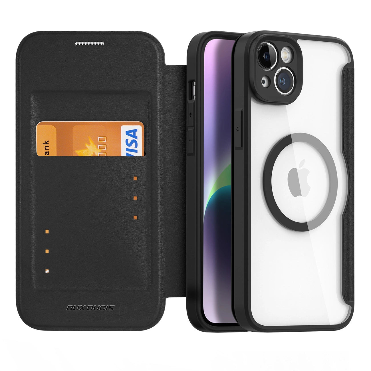Dux Ducis Skin X Pro Case iPhone 14 Plus Magnetic MagSafe Flip Case Black_1