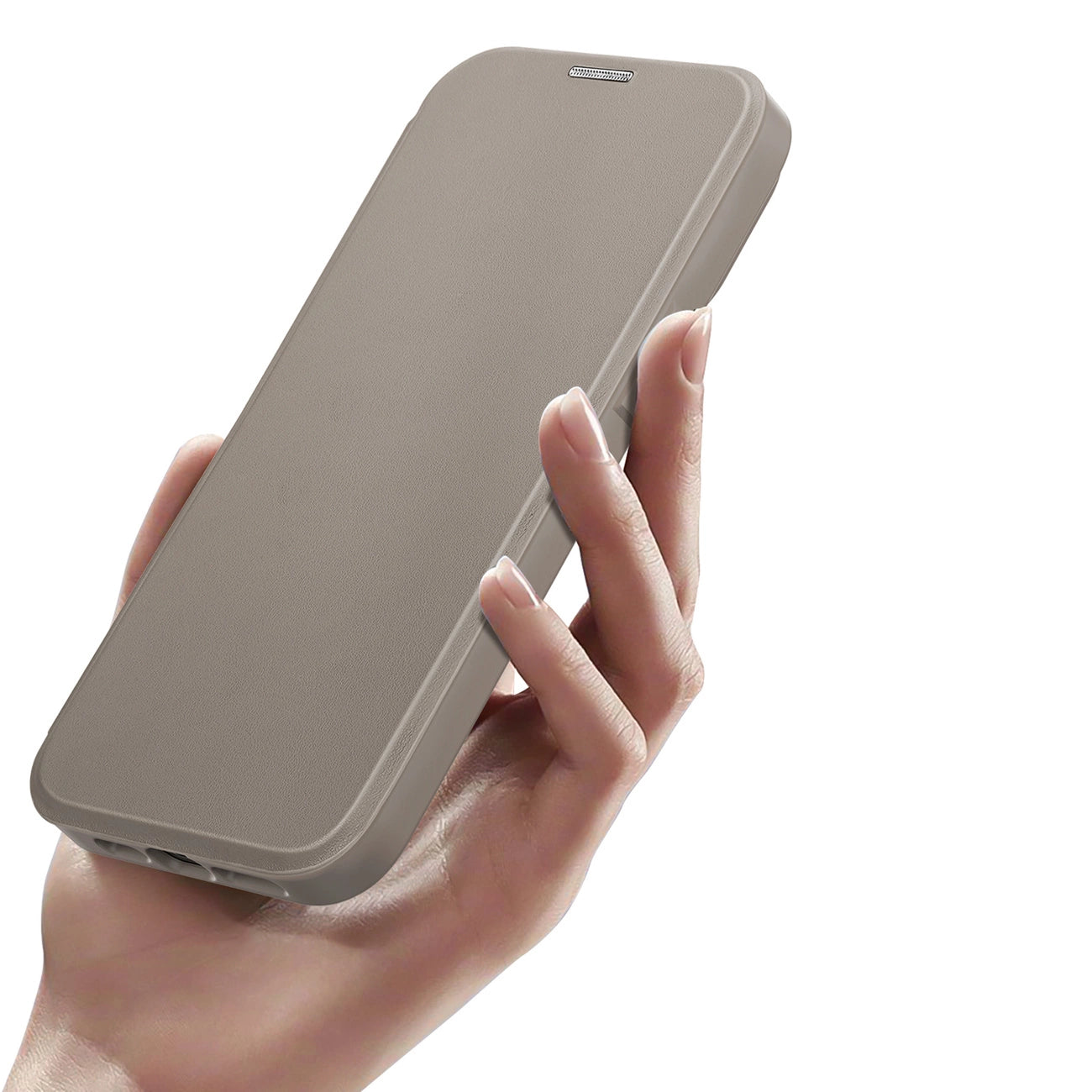 Dux Ducis Skin X Pro case iPhone 14 Plus MagSafe magnetic flip case beige_7