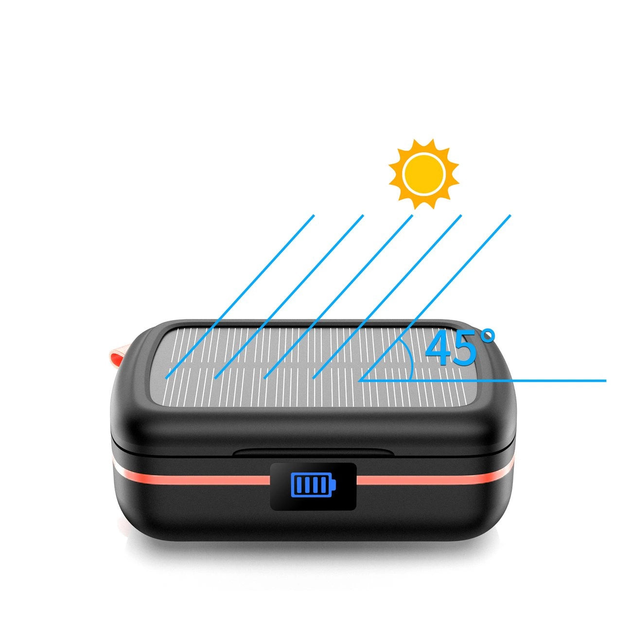 Choetech TWS wireless headphones waterproof with solar panel and built-in 2500mAh powerbank black (BH-T05)_6