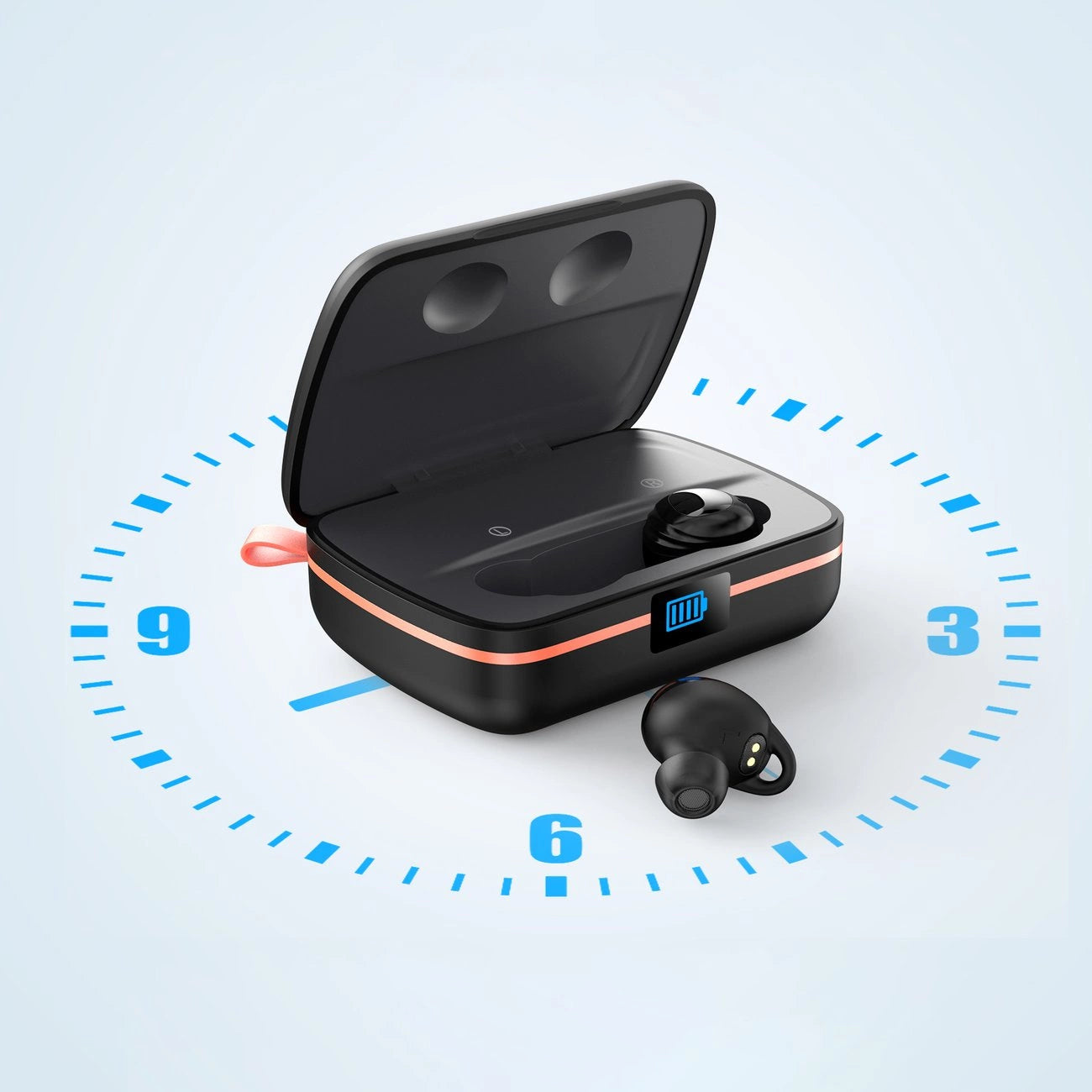 Choetech TWS wireless headphones waterproof with solar panel and built-in 2500mAh powerbank black (BH-T05)_8