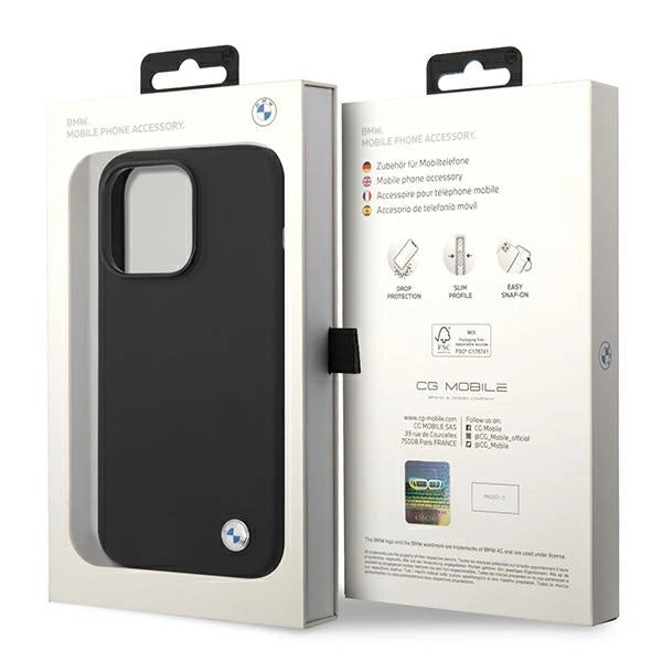 Etui BMW BMHCP14LSILBK iPhone 14 Pro 6,1" czarny/black Silicone Metal Logo_7