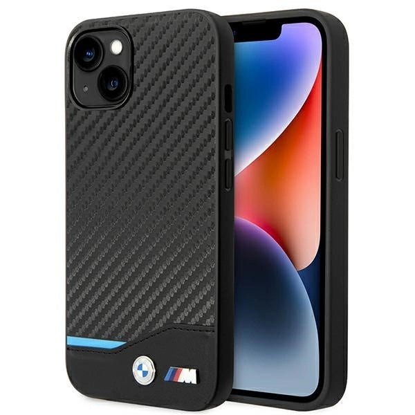 Case BMW BMHCP14M22NBCK iPhone 14 Plus 6.7 "black / black Leather Carbon_0