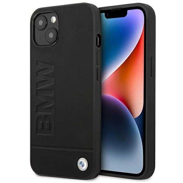 Case BMW BMHCP14MSLLBK iPhone 14 Plus 6.7 "black / black Leather Stamp_0
