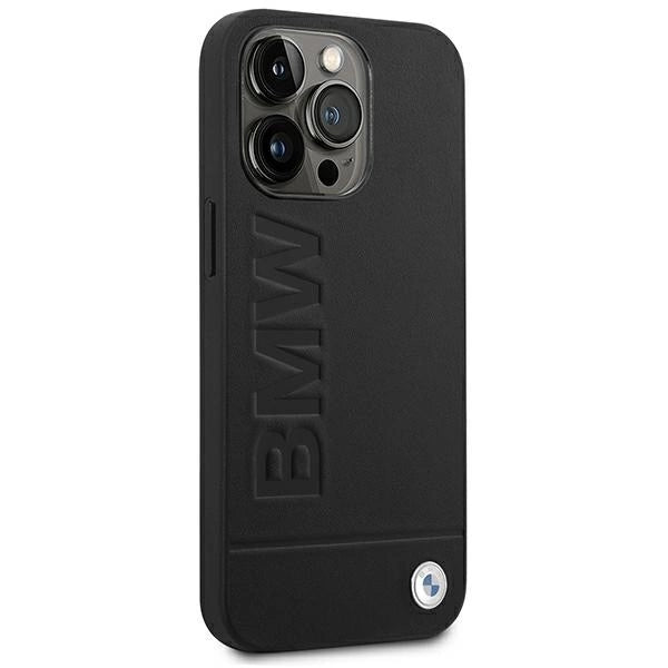 Case BMW BMHCP14XSLLBK iPhone 14 Pro Max 6.7 "black / black Leather Stamp_3