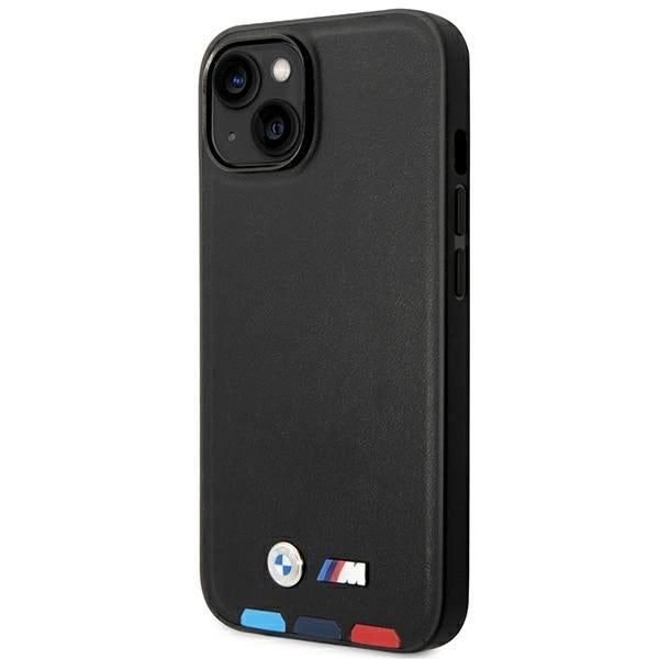 Case BMW BMHMP14S22PTDK iPhone 14 6.1 "black / black Leather Stamp Tricolor Magsafe_1