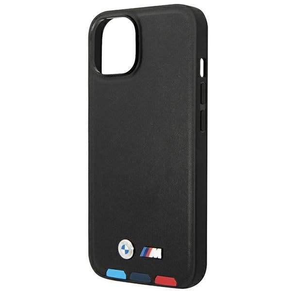 Case BMW BMHMP14S22PTDK iPhone 14 6.1 "black / black Leather Stamp Tricolor Magsafe_5