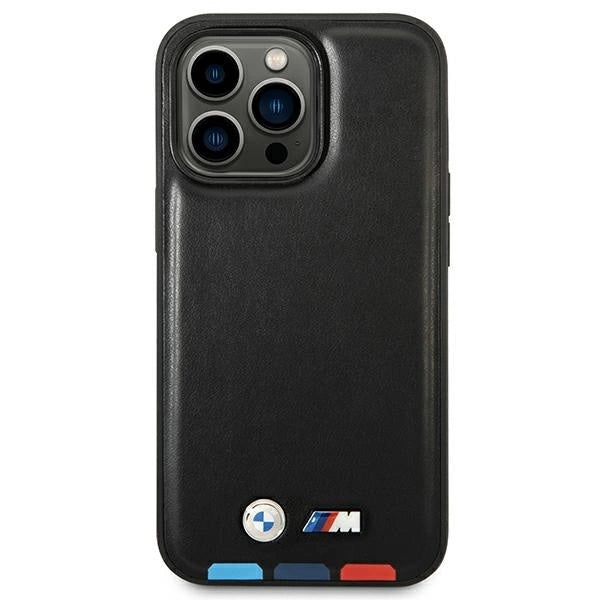 Case BMW BMHMP14X22PTDK iPhone 14 Pro Max 6.7 "black / black Leather Stamp Tricolor Magsafe_2