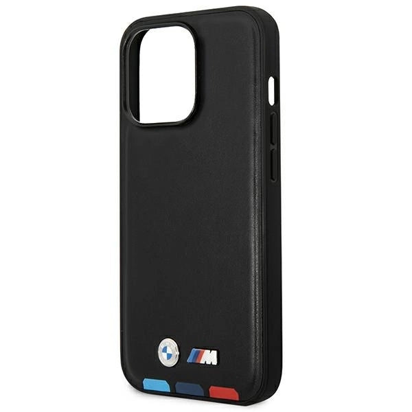 Case BMW BMHMP14X22PTDK iPhone 14 Pro Max 6.7 "black / black Leather Stamp Tricolor Magsafe_5