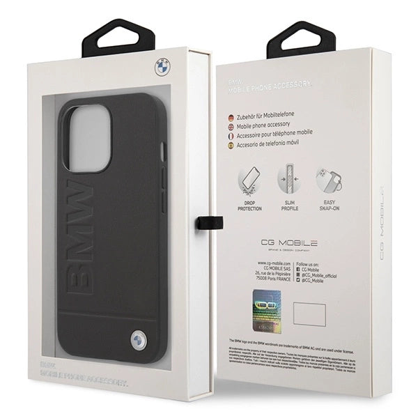 Etui BMW BMHMP14XSLLBK iPhone 14 Pro Max 6,7" czarny/black hardcase Signature Logo Imprint Magsafe_7