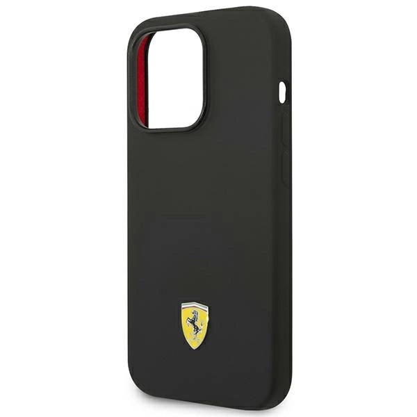 Ferrari FEHCP14LSIBBK iPhone 14 Pro 6.1" black/black hardcase Silicone Metal Logo_5
