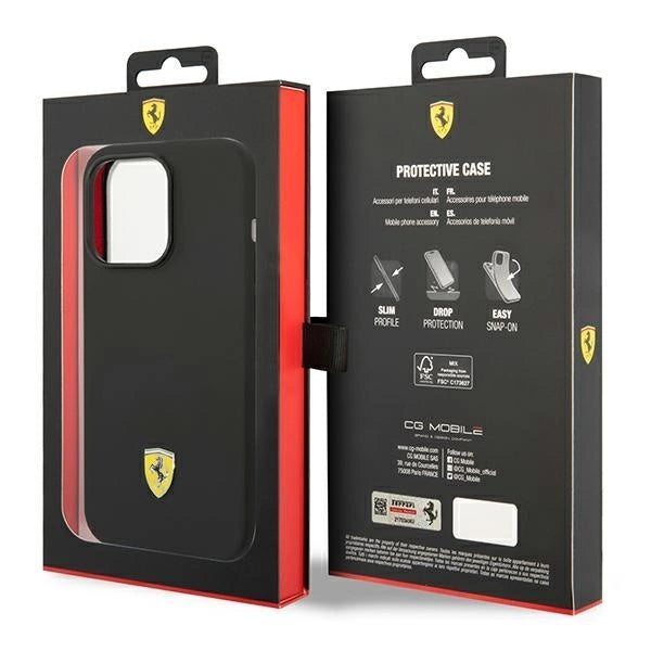 Ferrari FEHCP14LSIBBK iPhone 14 Pro 6.1" black/black hardcase Silicone Metal Logo_7