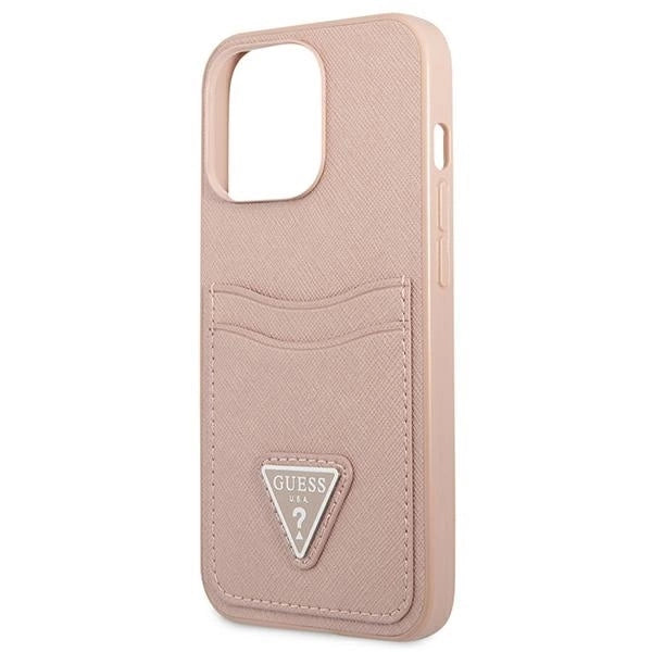 Guess GUHCP13LPSATPP iPhone 13 Pro / 13 6.1 "pink / pink hardcase SaffianoTriangle Logo Cardslot_5