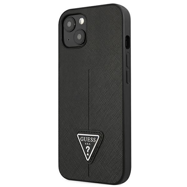 Guess GUHCP13SPSATLK iPhone 13 mini 5,4 "black / black hardcase SaffianoTriangle Logo_1