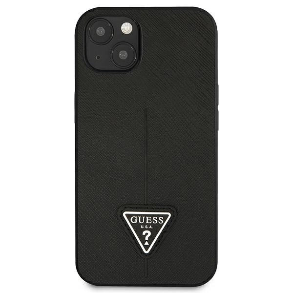 Guess GUHCP13SPSATLK iPhone 13 mini 5,4 "black / black hardcase SaffianoTriangle Logo_2