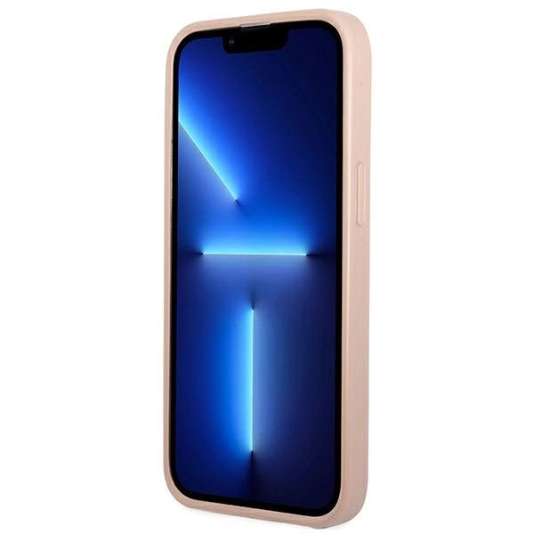 Guess GUHCP13SPSATPP iPhone 13 mini 5,4 "pink / pink hardcase SaffianoTriangle Logo Cardslot_4