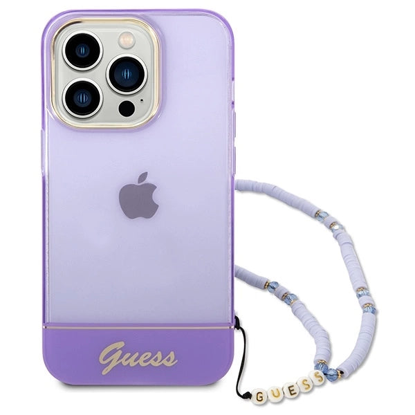 Guess GUHCP14LHGCOHU iPhone 14 Pro 6.1" purple/purple hardcase Translucent Pearl Strap_1
