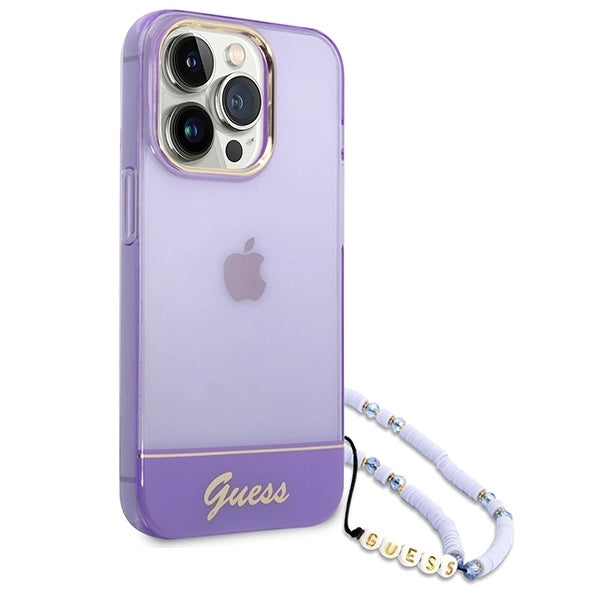 Guess GUHCP14LHGCOHU iPhone 14 Pro 6.1" purple/purple hardcase Translucent Pearl Strap_2