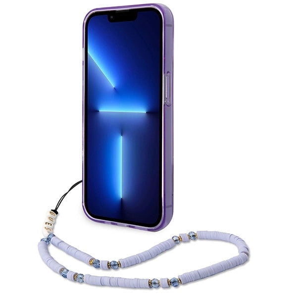 Guess GUHCP14LHGCOHU iPhone 14 Pro 6.1" purple/purple hardcase Translucent Pearl Strap_3