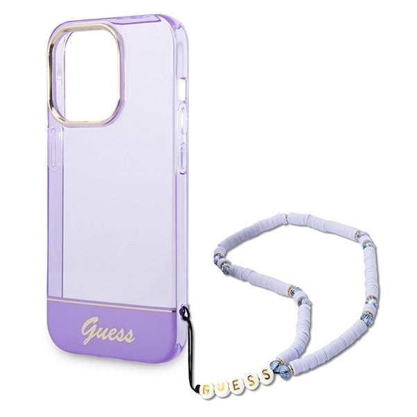 Guess GUHCP14LHGCOHU iPhone 14 Pro 6.1" purple/purple hardcase Translucent Pearl Strap_4