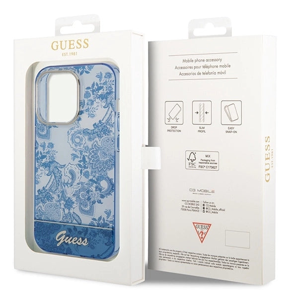 Guess GUHCP14LHGPLHB iPhone 14 Pro 6.1" blue/blue hardcase Porcelain Collection_7