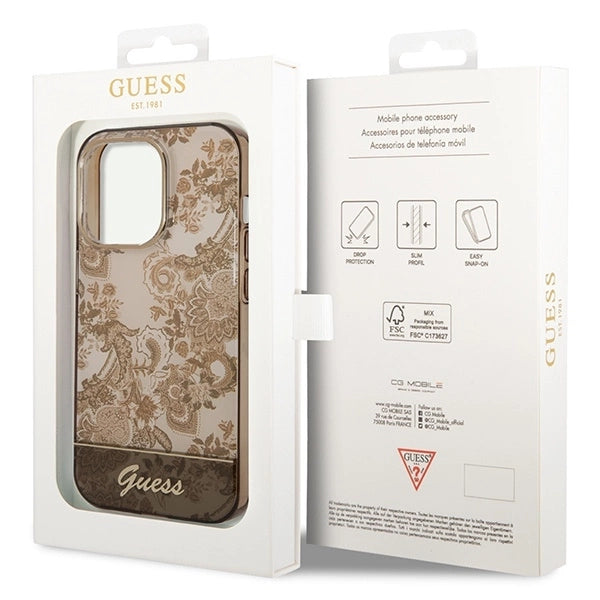Guess GUHCP14LHGPLHC iPhone 14 Pro 6.1" ocher hardcase Porcelain Collection_7