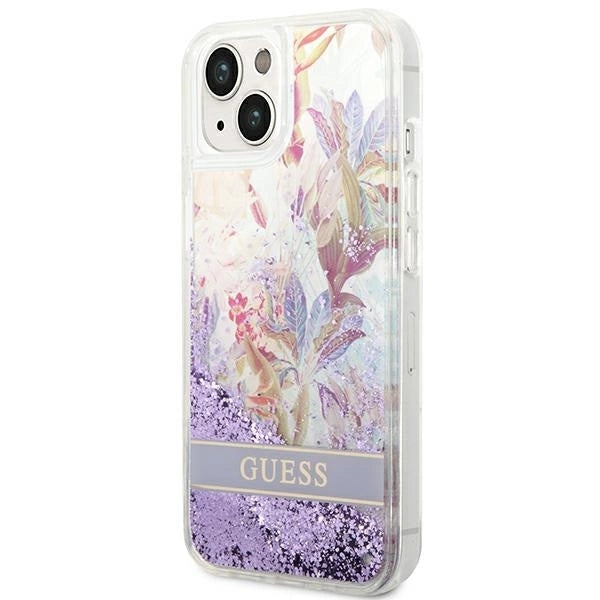 Guess GUHCP14MLFLSU iPhone 14 Plus 6.7 "violet / purple hardcase Flower Liquid Glitter_1