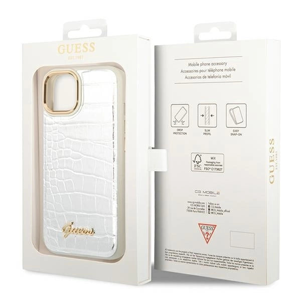 Guess GUHCP14SHGCRHS iPhone 14 6.1 "silver / silver hardcase Croco Collection_7
