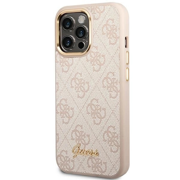 Guess 4G Vintage Gold Logo case for iPhone 14 Pro Max - pink_1