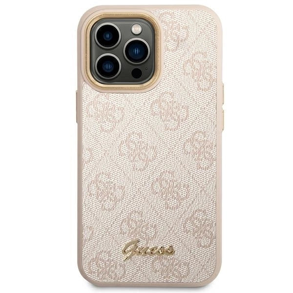 Guess 4G Vintage Gold Logo case for iPhone 14 Pro Max - pink_2