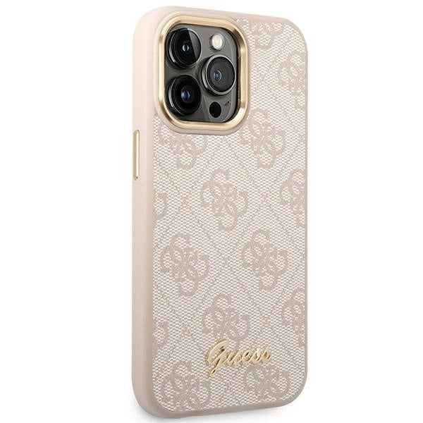 Guess 4G Vintage Gold Logo case for iPhone 14 Pro Max - pink_3