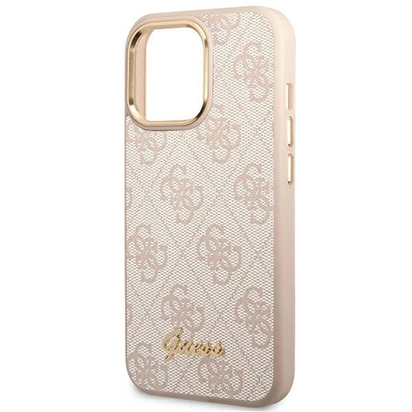 Guess 4G Vintage Gold Logo case for iPhone 14 Pro Max - pink_5