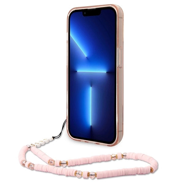 Guess GUHCP14XHGCOHP iPhone 14 Pro Max 6.7" pink/pink hardcase Translucent Pearl Strap_3