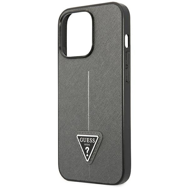 Guess GUHCP14XPSATLG iPhone 14 Pro Max 6.7 "silver / silver hardcase SaffianoTriangle Logo_5