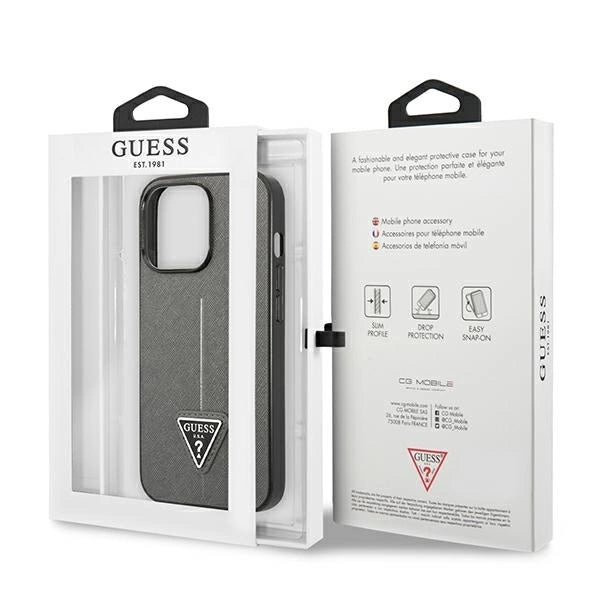 Guess GUHCP14XPSATLG iPhone 14 Pro Max 6.7 "silver / silver hardcase SaffianoTriangle Logo_7