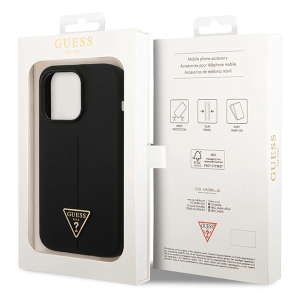 Guess GUHCP14XSLTGK iPhone 14 Pro Max 6.7" black/black hardcase Silicone Triangle_7