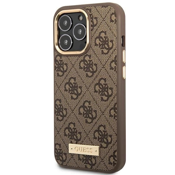 Guess GUHMP14LU4GPRW iPhone 14 Pro 6.1 "brown / brown hard case 4G Logo Plate MagSafe_1
