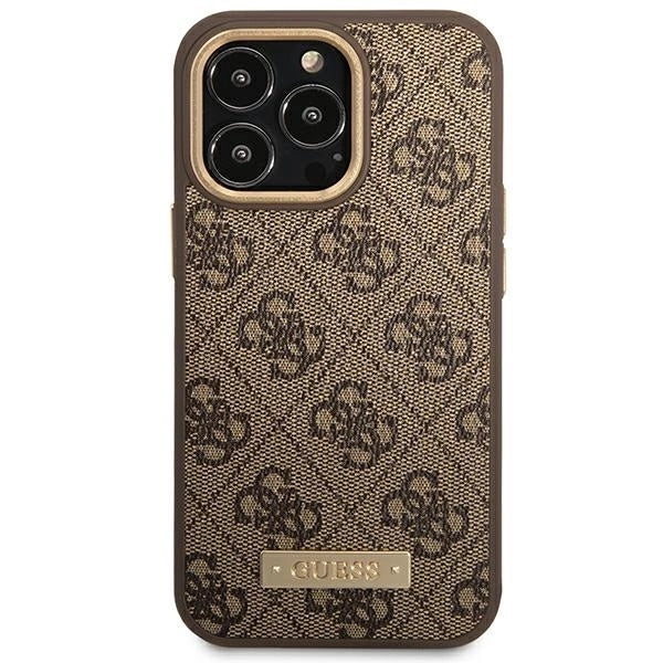 Guess GUHMP14LU4GPRW iPhone 14 Pro 6.1 "brown / brown hard case 4G Logo Plate MagSafe_2