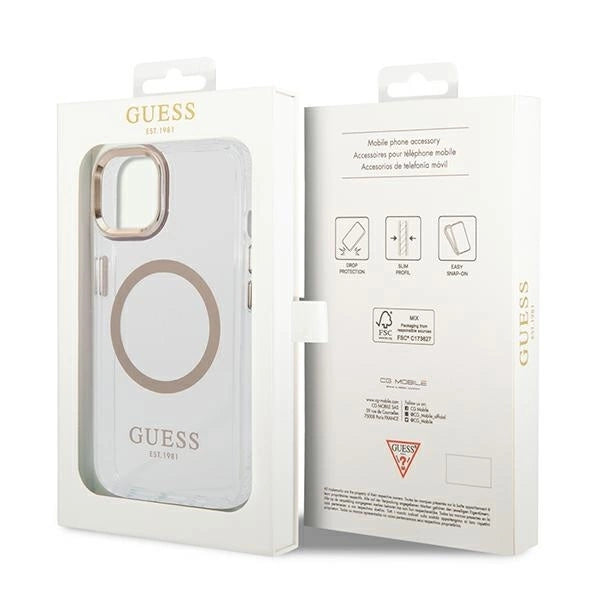 Guess GUHMP14SHTRMD iPhone 14 6.1 "gold / gold hard case Metal Outline Magsafe_7