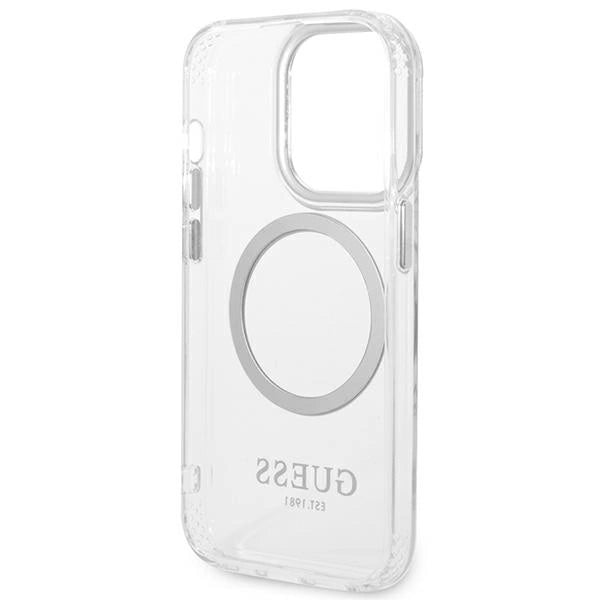Guess GUHMP14XHTRMS iPhone 14 Pro Max 6.7" silver/silver hard case Metal Outline Magsafe_6