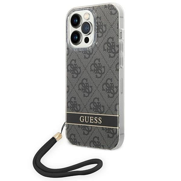 Guess GUOHCP14LH4STK iPhone 14 Pro 6.1 "black / black hardcase 4G Print Strap_0