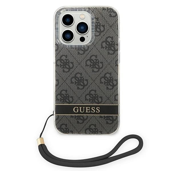 Guess GUOHCP14LH4STK iPhone 14 Pro 6.1 "black / black hardcase 4G Print Strap_1