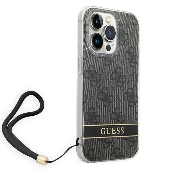 Guess GUOHCP14LH4STK iPhone 14 Pro 6.1 "black / black hardcase 4G Print Strap_2