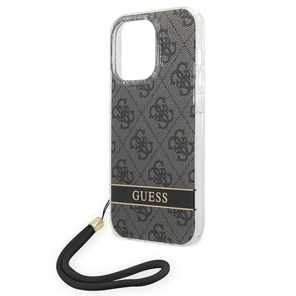 Guess GUOHCP14LH4STK iPhone 14 Pro 6.1 "black / black hardcase 4G Print Strap_4