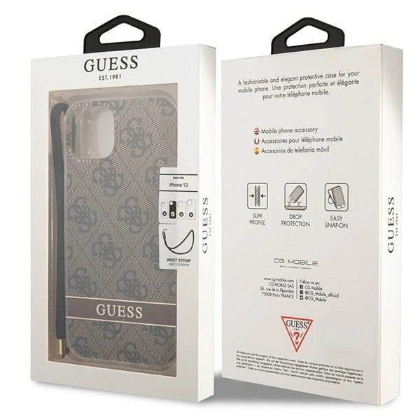 Guess GUOHCP14MH4STW iPhone 14 Plus 6.7 "brown / brown hardcase 4G Print Strap_7