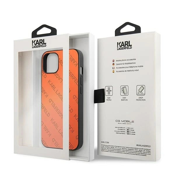 Karl Lagerfeld KLHCP13SPTLO iPhone 13 mini 5,4 "hardcase orange / orange Perforated Allover_7